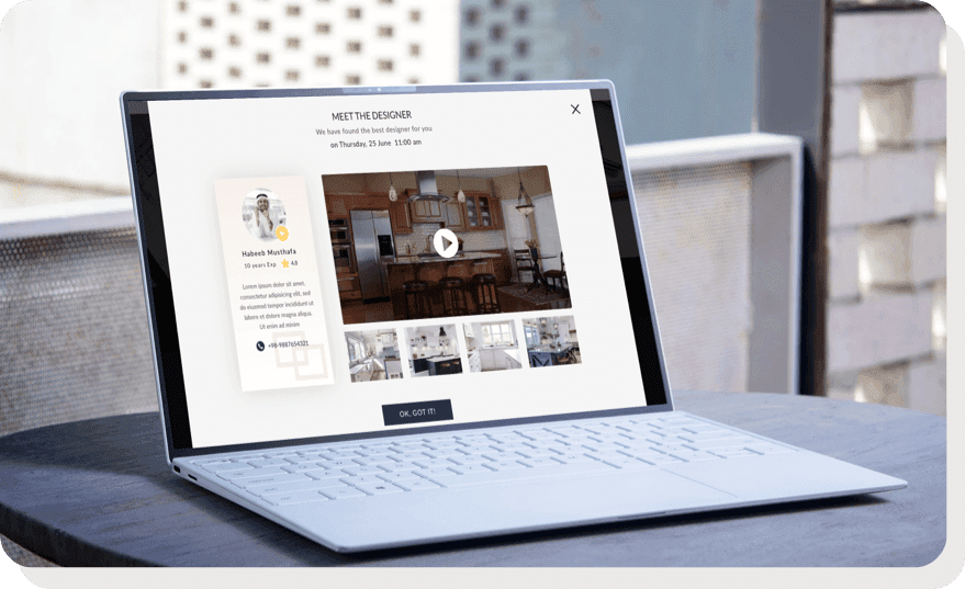 Niuli offers you a simple, clear and complete online experience, with no showrooms, the magic happens in your home, from the moment you book an appointment with one of our designers, all the way to installation.